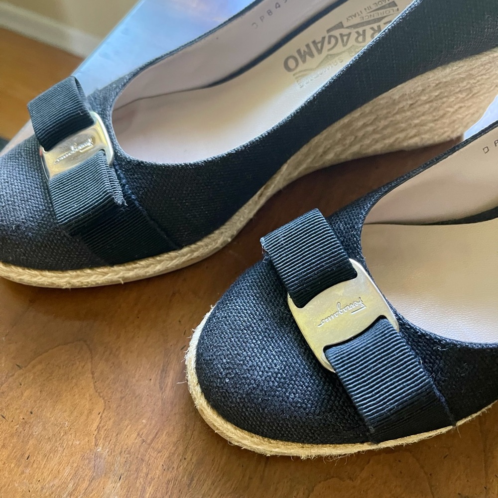 Salvatore Ferragamo Black Espadrilles 9 - Picture 3 of 4